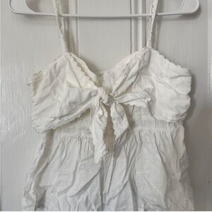 Old Navy White Tie-Front Top